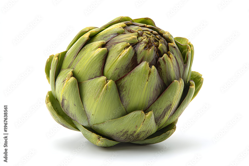 Fototapeta premium single Artichoke 01 isolated on pure white background
