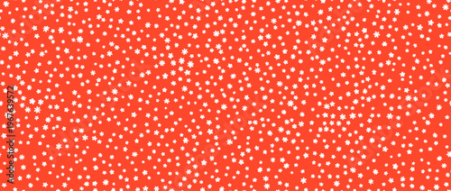 Tiny flower seamless pattern background. Cute hand drawn ditzy floral repeated wallpaper. Vector red and white romantic blossom motif for textile print, fabric swatch, dress pattern, wrapping paper