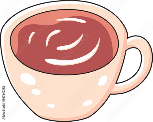 Coffee cup or hot chocolate illustration isolated vector