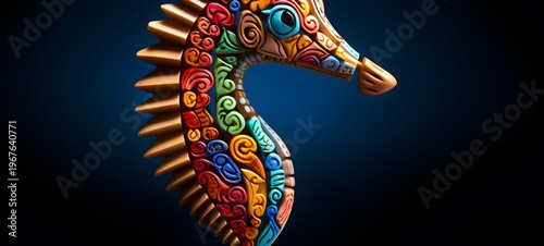 seahorse shaped matchstick carving,generative AI