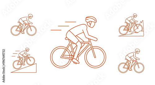 Cyclist riding bicycle fast motion.