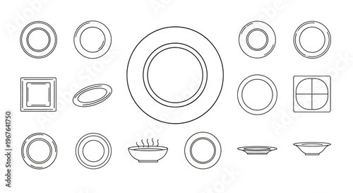 Various plate shapes and designs.