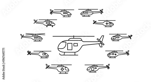 Helicopter Aircraft Rotorcraft Flying Vehicles.