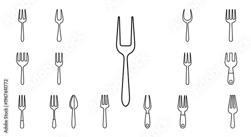 Collection of various fork utensils.