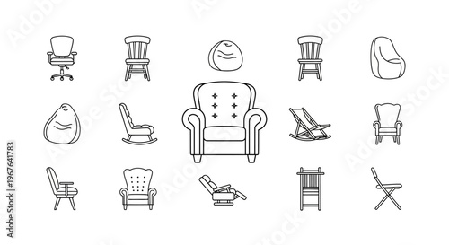 Collection of various chair types.