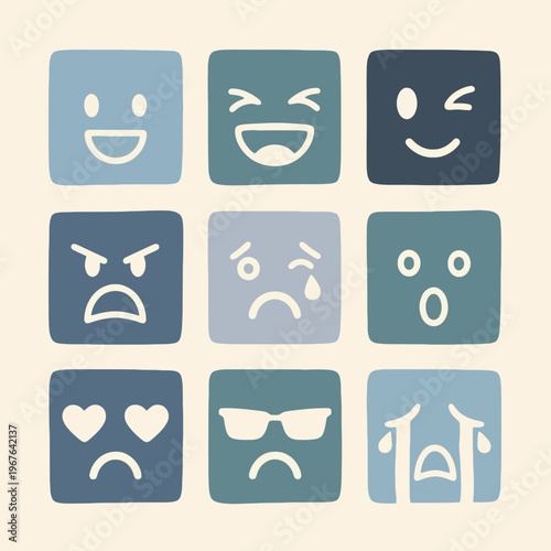 Collection of various emoticon faces 1.