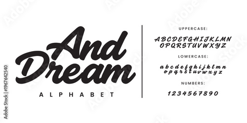 And Dream bold script font for product packaging cosmetic branding and modern lifestyle blog identity design