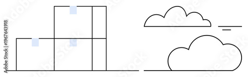 Abstract geometric design. Geometric shapes blended with minimalist clouds for abstract backgrounds. Geometric patterns ideal for modern designs, branding, and web visuals. Usage graphic elements