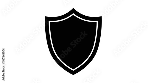 Black Shield Icon Symbol Protection Security.