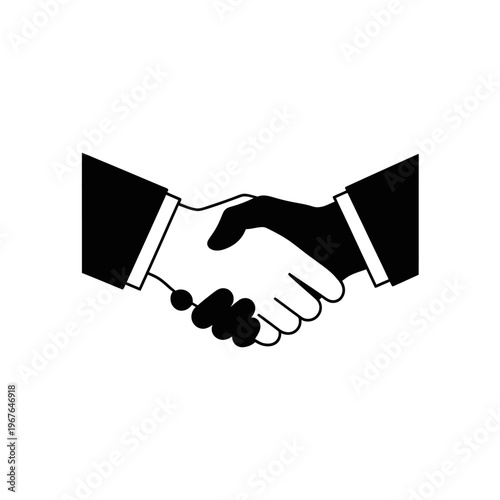Handshake Illustration of Business Partnership Deal.