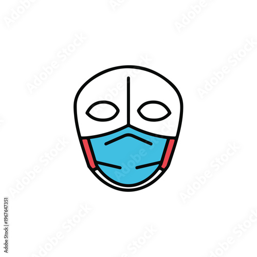 Free Download Medical Mask Icon with Minimalist Design, Flat Style - GFXLoad