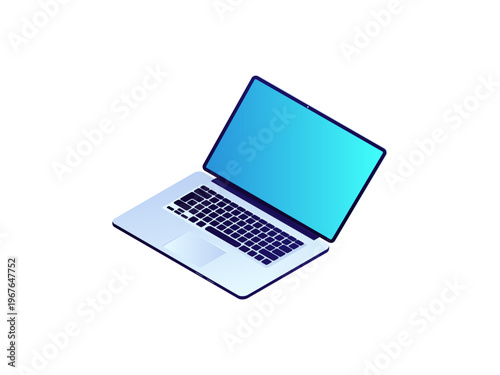 3d rendering laptop notebook mockup floating levitating device on colorful background modern technology presentation clean minimal product display