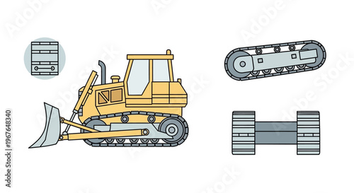 Bulldozer Construction Equipment Heavy Machinery.