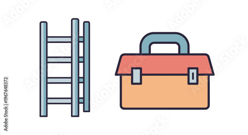 Brown metal toolbox with handle.