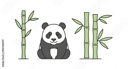 Cute Black and White Panda Bear.