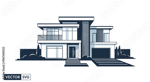 Modern Luxury House Exterior Facade, Contemporary Residential Architecture Design