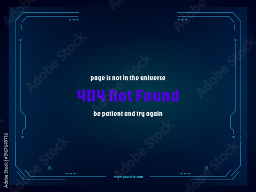 404 not found error background template with modern technology design digital glitch interface web page failure concept