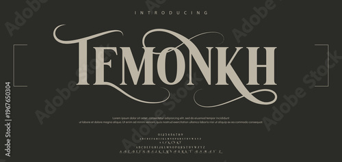 LEMONKH Luxurious serif display font with flowing strokes, perfect for luxury branding and product packaging