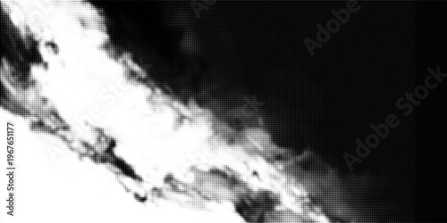 Black and White Halftone Dotted Texture Background with Grungy Distorted Pattern for Abstract Minimalist Aesthetic Vector Illustration Web Design and Retro Print Media Art