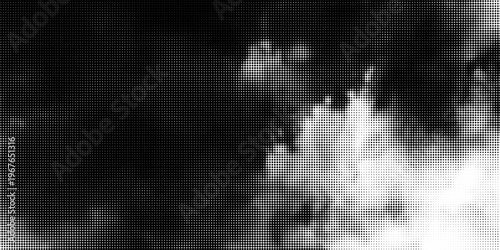 Black and White Halftone Dotted Texture Background with Grungy Distorted Pattern for Abstract Minimalist Aesthetic Vector Illustration Web Design and Retro Print Media Art