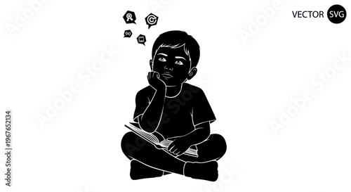 Child Reading Book Thinking Childhood Education Knowledge Learning Development