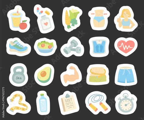 Weight loss set in scandinavian style featuring healthy lifestyle fitness journey with nutrition workout progress tracking strength balance discipline and wellbeing