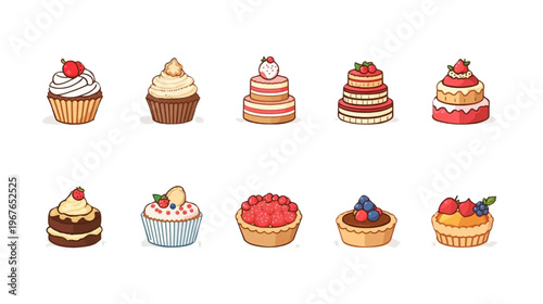 various shapes of cakes