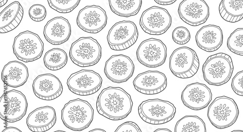 Intricate geometric snowflake patterns arranged in a repeating design layout