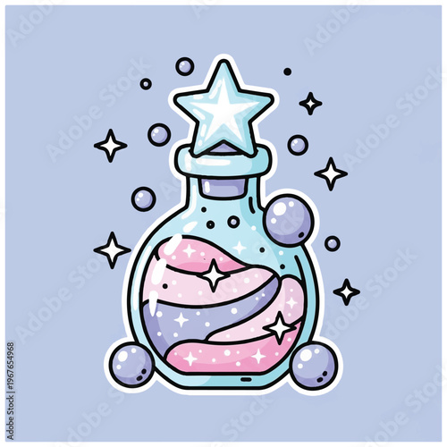 Colorful Magic Potion Bottle Illustration 1.