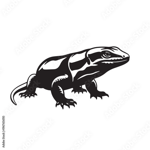 Black Mexican mole lizard Silhouette Vector, High Quality Illustration on White Background