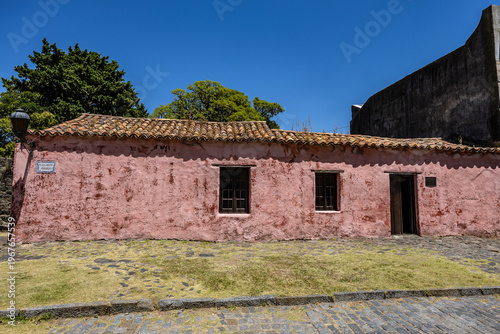Facade of house in historic quarter of Colonia del Sacramento, Uruguay
