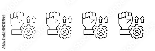 Confidence Building Icons Vector Set In Different Stroke Line Style