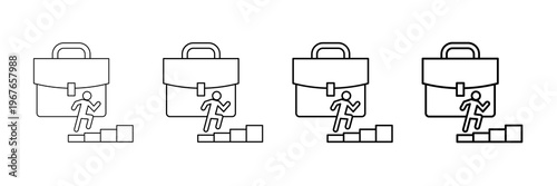 Career Development Icons Vector Set In Different Stroke Line Style