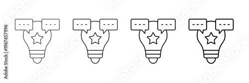 Motivation Quote Icons Vector Set In Different Stroke Line Style