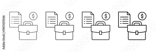 Business Planning Icons Vector Set In Different Stroke Line Style