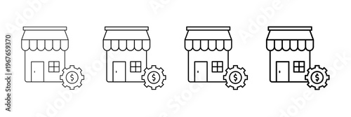 Sme Management Icons Vector Set In Different Stroke Line Style