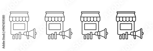 Sme Marketing Icons Vector Set In Different Stroke Line Style