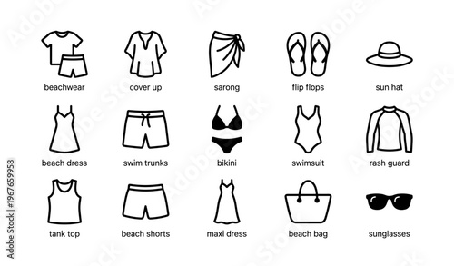 Beachwear icons: swimwear, cover-ups, accessories for summer style