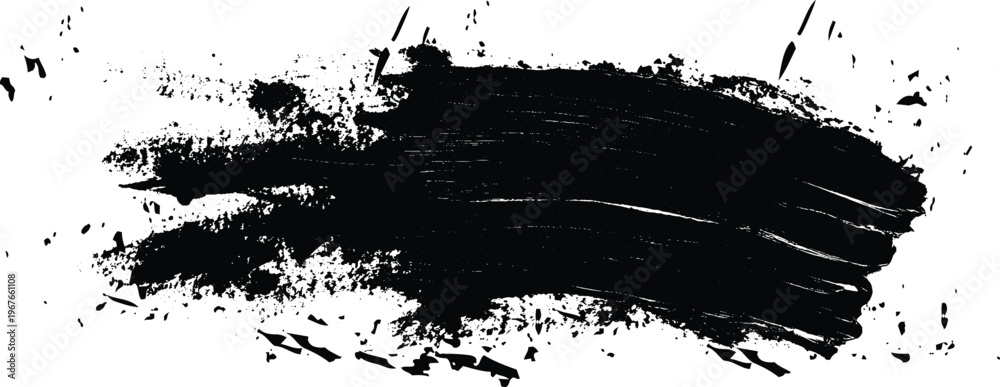 Naklejka premium Abstract black grunge texture of black paint. A layer for use in design. Vector brush grunge texture. design brush strokes. Overlay texture. Faded black-white dyed paper texture. abstract design.