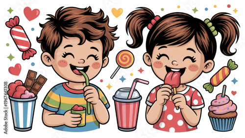 Freshly picked cluster of ripe red strawberries with green leaves attached Vector