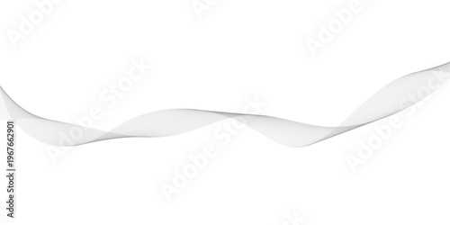 Undulate Grey Wave Swirl, frequency sound wave, twisted curve lines with blend effect. Technology, data science, geometric border. Isolated on white background. Vector illustration.
