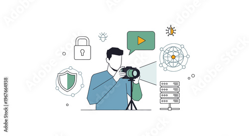 Man holding a camera and photographing.