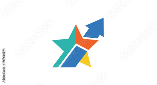Free Download Colorful star shapes with arrow. - GFXLoad
