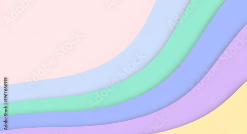 A soft pastel color background with gentle wavy layers and smooth curves creating an abstract design.