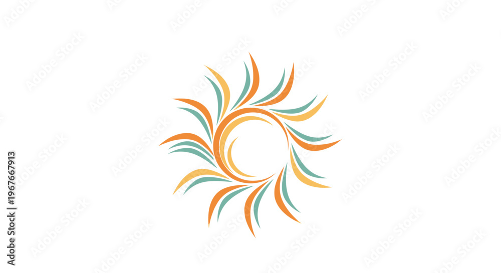 Obraz premium Colorful Sun Symbol Graphic Design Element.