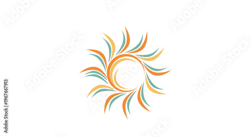 Colorful Sun Symbol Graphic Design Element.