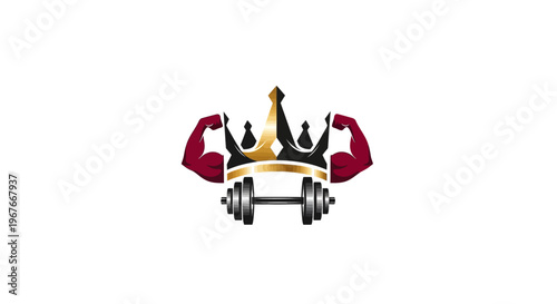 Gold Crown with Red Flexed Arms.