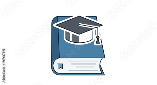 Graduation Cap on a Book Icon.