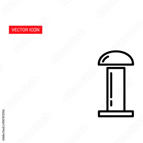 Metal street bollard line icon design for urban traffic safety concepts