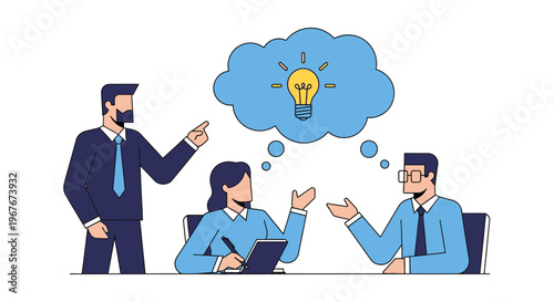 Business people discussing ideas together.